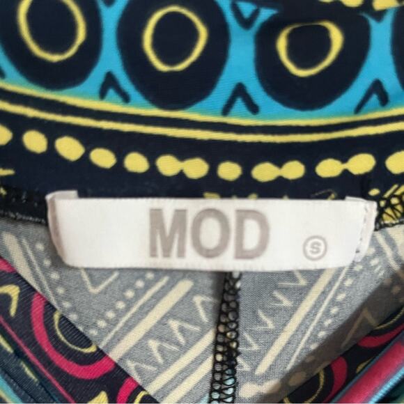 Mod Palazzo Pants Geometric Aztec Swim Cover Up Stretch Flare Pants Small - Picture 2 of 3